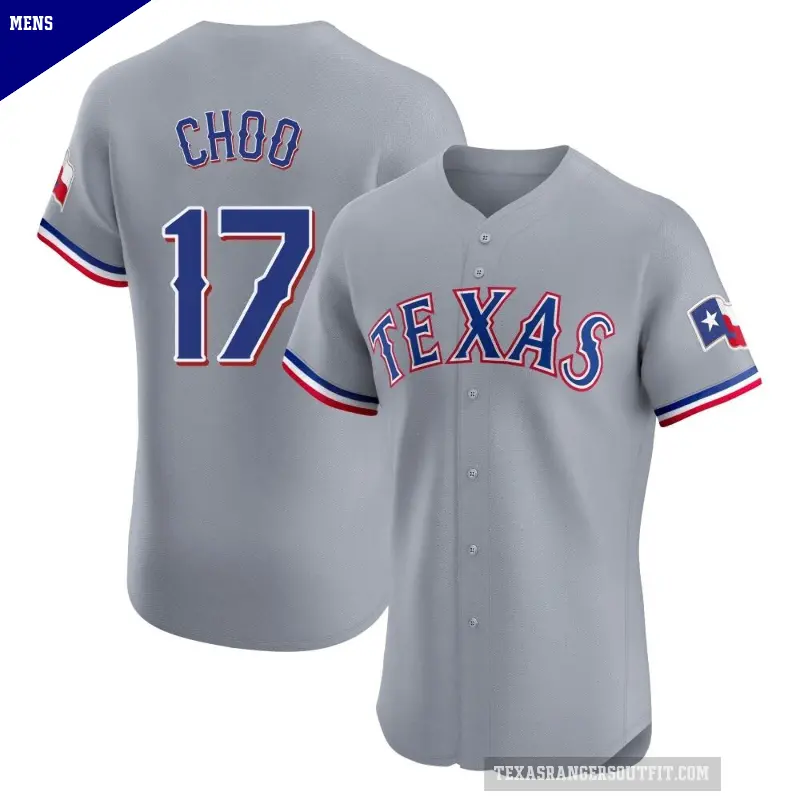 Men's No.17 Shin-Soo Choo Texas Rangers Gray Elite Road Jersey
