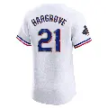 Men's No.21 Mike Hargrove Texas Rangers Gold Elite White 2024 Collection Jersey