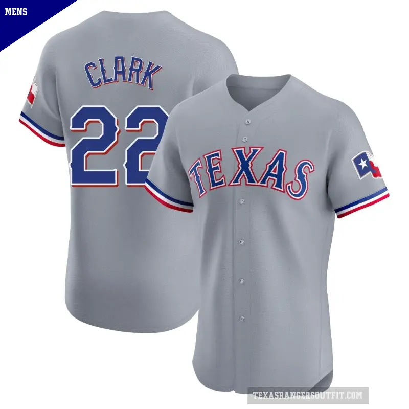 Men's No.22 Will Clark Texas Rangers Gray Elite Road Jersey