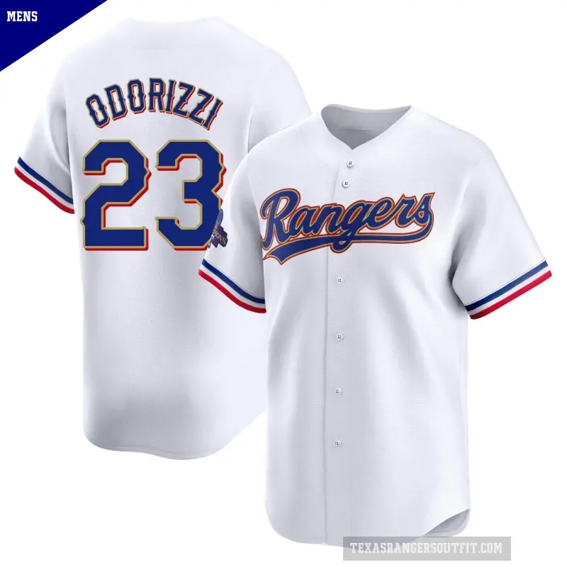 Men's No.23 Jake Odorizzi Texas Rangers Gold Limited White 2024 Collection Jersey