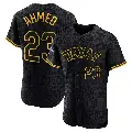 Men's No.23 Nick Ahmed Texas Rangers Black Authentic Snake Skin City 2023 World Series Champions Jersey