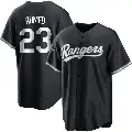 Men's No.23 Nick Ahmed Texas Rangers White Replica Black 2023 World Series Champions Jersey