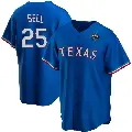Men's No.25 Buddy Bell Texas Rangers Royal Replica Alternate 2023 World Series Jersey