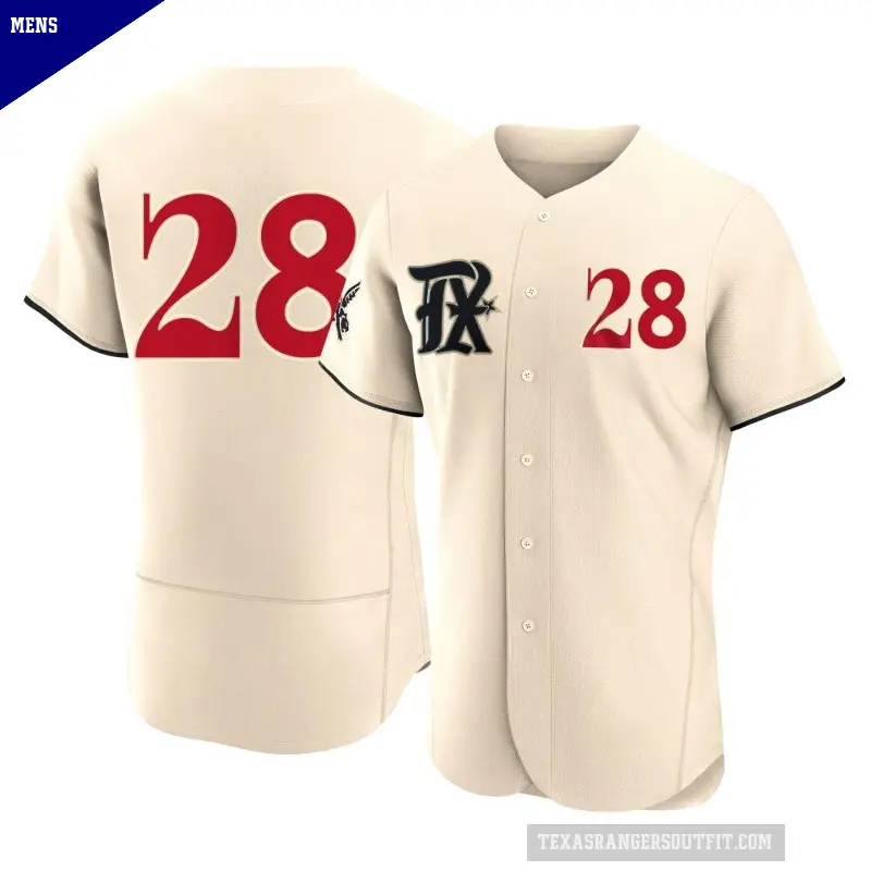 Men's No.28 Jonah Heim Texas Rangers Cream Authentic 2023 City Connect Jersey