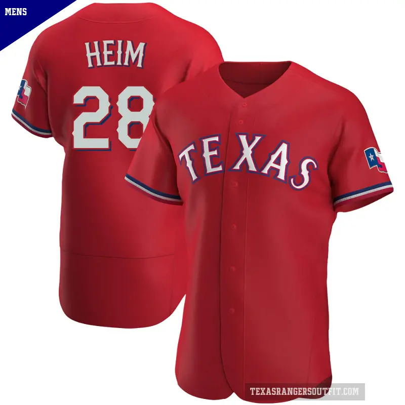 Men's No.28 Jonah Heim Texas Rangers Red Authentic Alternate Jersey