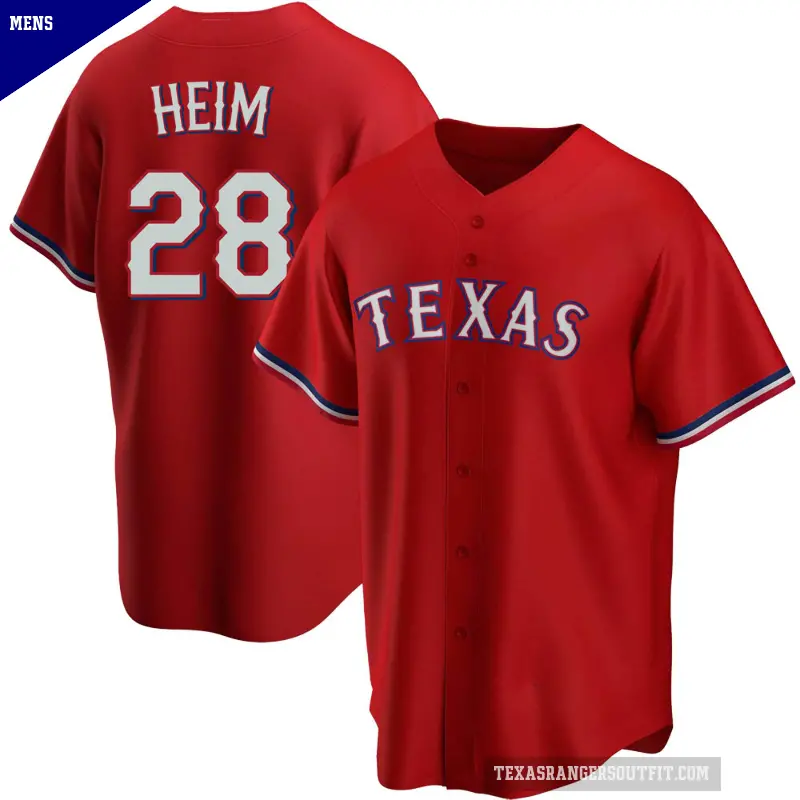 Men's No.28 Jonah Heim Texas Rangers Red Replica Alternate Jersey