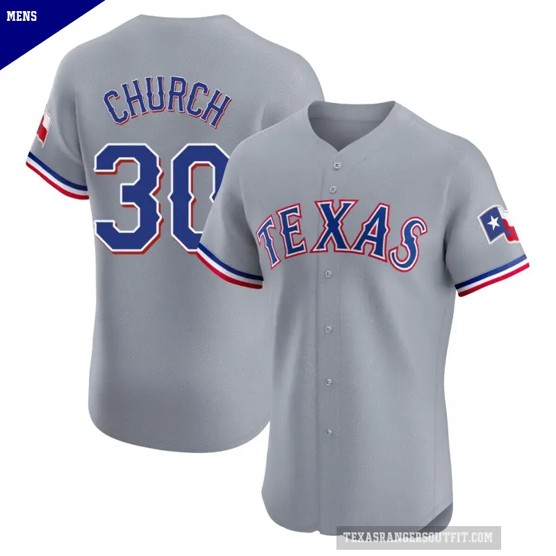 Men's No.30 Marc Church Texas Rangers Gray Elite Road Jersey