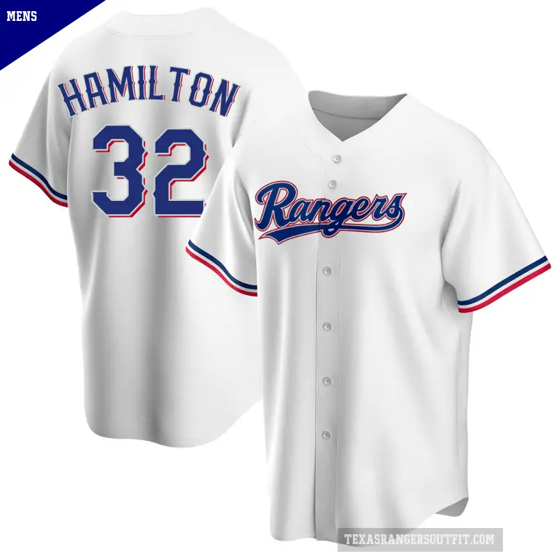 Men's No.32 Josh Hamilton Texas Rangers White Replica Home Jersey