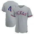 Men's No.4 Joc Pederson Texas Rangers Gray Authentic Road Jersey