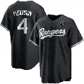 Men's No.4 Joc Pederson Texas Rangers White Replica Black 2023 World Series Jersey