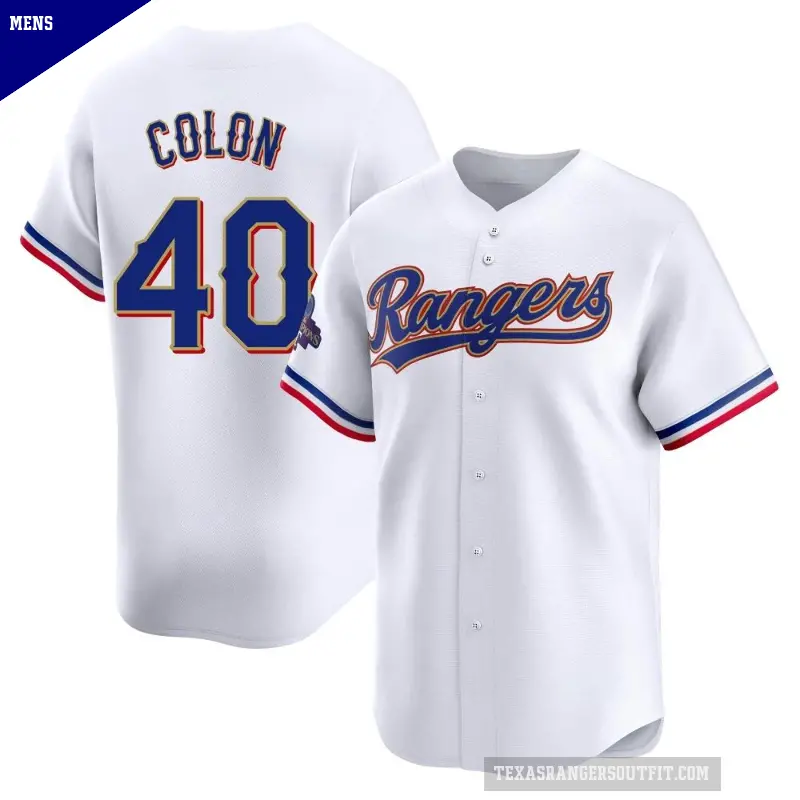 Men's No.40 Bartolo Colon Texas Rangers Gold Limited White 2024 Collection Jersey