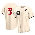 Men's No.5 Mike Napoli Texas Rangers Cream Replica 2023 City Connect 2023 World Series Jersey