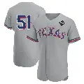 Men's No.51 Tyler Mahle Texas Rangers Gray Authentic Road 2023 World Series Jersey