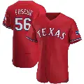 Men's No.56 Justin Foscue Texas Rangers Red Authentic Alternate Jersey