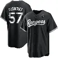 Men's No.57 Yerry Rodriguez Texas Rangers White Replica Black 2023 World Series Jersey