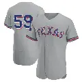 Men's No.59 Brett Martin Texas Rangers Gray Authentic Road 2023 World Series Champions Jersey