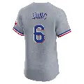Men's No.6 Josh Jung Texas Rangers Gray Elite Road Jersey