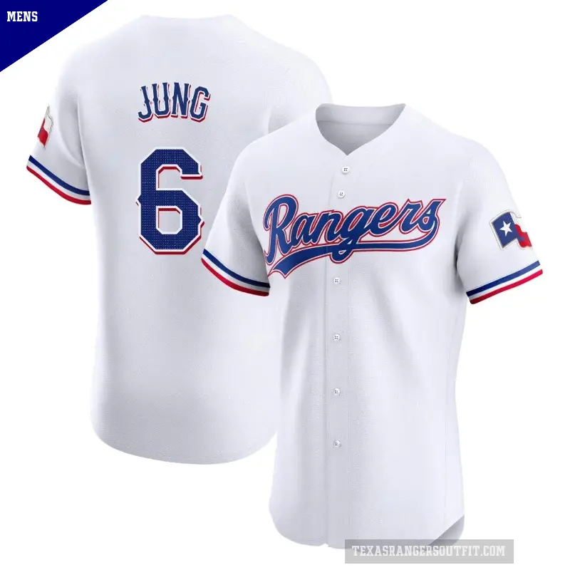 Men's No.6 Josh Jung Texas Rangers White Elite Home Jersey