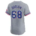 Men's No.68 Joe Barlow Texas Rangers Gray Elite Road Jersey