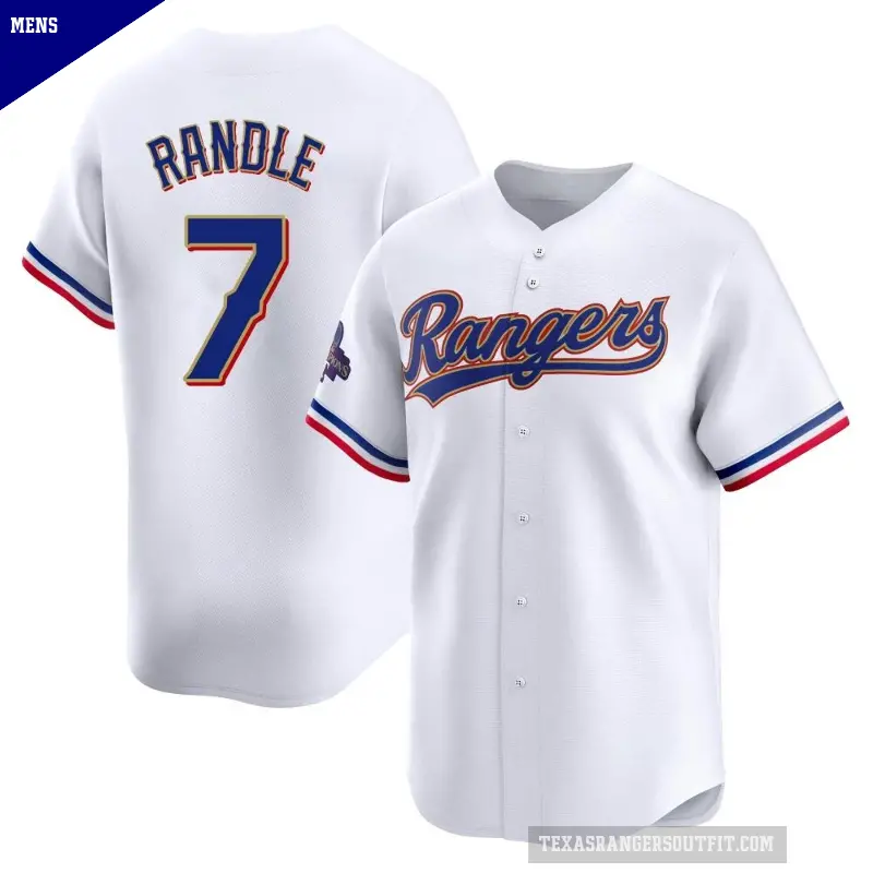 Men's No.7 Lenny Randle Texas Rangers Gold Limited White 2024 Collection Jersey