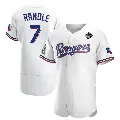 Men's No.7 Lenny Randle Texas Rangers White Authentic Home 2023 World Series Jersey