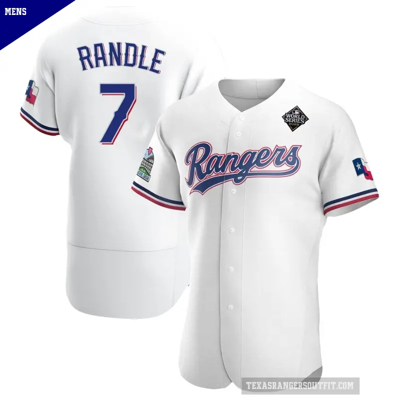 Men's No.7 Lenny Randle Texas Rangers White Authentic Home 2023 World Series Jersey