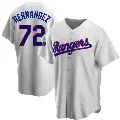 Men's No.72 Jonathan Hernandez Texas Rangers White Replica Home Cooperstown Collection 2023 World Series Champions Jersey