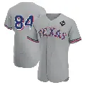 Men's No.84 Prince Fielder Texas Rangers Gray Authentic Road 2023 World Series Jersey
