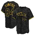 Men's No.84 Winston Santos Texas Rangers Black Replica Snake Skin City Jersey