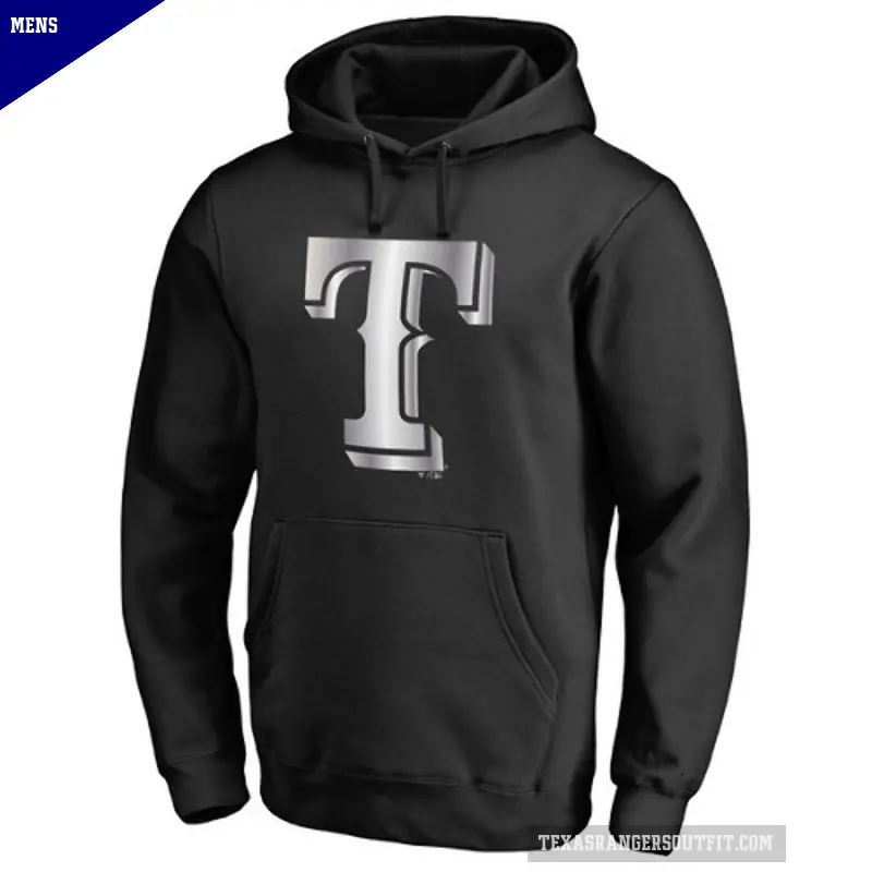 Men's Texas Rangers Black Platinum Collection Pullover Hoodie -