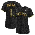 Women's No.1 Kevin Pillar Texas Rangers Black Authentic Snake Skin City 2023 World Series Jersey