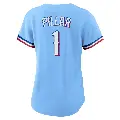 Women's No.1 Kevin Pillar Texas Rangers Light Blue Replica Alternate Jersey