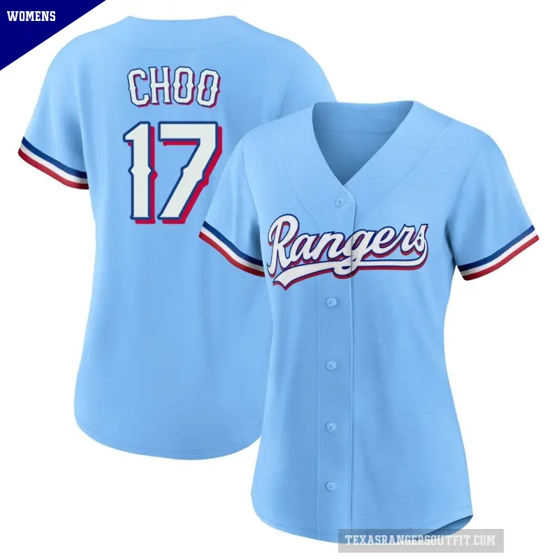 Women's No.17 Shin-Soo Choo Texas Rangers Light Blue Replica Alternate Jersey