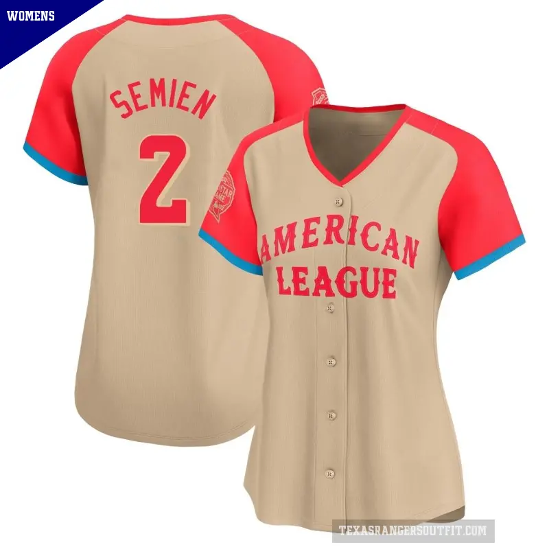 Women's No.2 Marcus Semien Texas Rangers Cream Limited American League 2024 All-Star Game Jersey