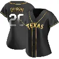 Women's No.20 Ezequiel Duran Texas Rangers Gold Replica Black en Alternate Jersey