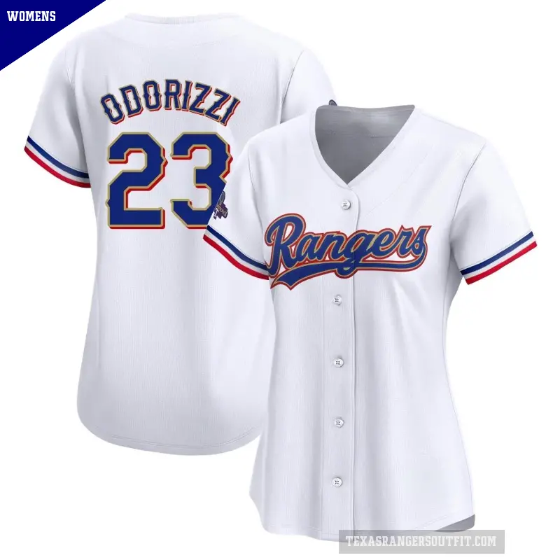 Women's No.23 Jake Odorizzi Texas Rangers Gold Limited White 2024 Collection Jersey