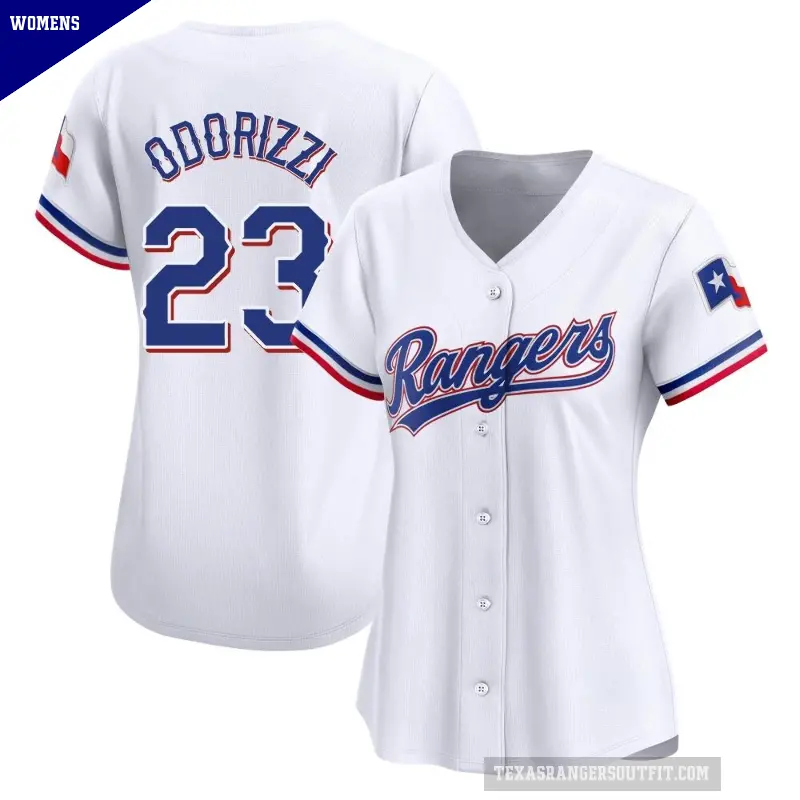 Women's No.23 Jake Odorizzi Texas Rangers White Limited Home Jersey