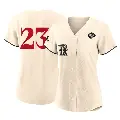 Women's No.23 Kevin Plawecki Texas Rangers Cream Authentic 2023 City Connect 2023 World Series Jersey