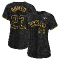 Women's No.23 Nick Ahmed Texas Rangers Black Replica Snake Skin City 2023 World Series Jersey