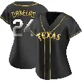 Women's No.24 Jonathan Ornelas Texas Rangers Gold Replica Black en Alternate Jersey