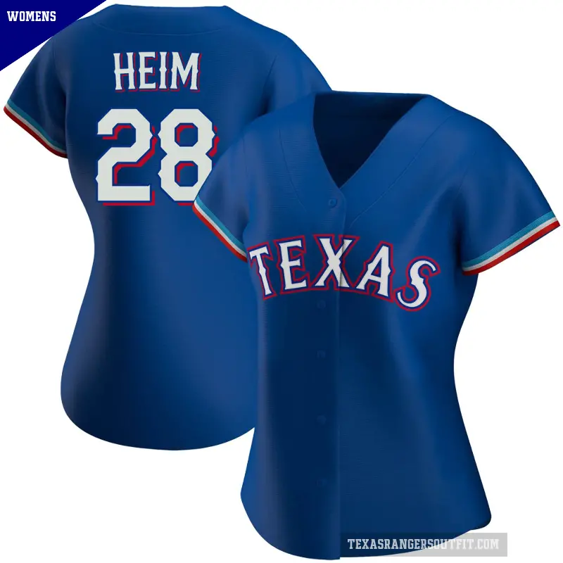 Women's No.28 Jonah Heim Texas Rangers Royal Authentic Alternate Jersey
