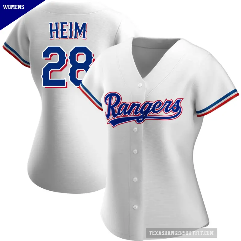Women's No.28 Jonah Heim Texas Rangers White Authentic Home Jersey