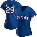 Women's No.29 Adrian Beltre Texas Rangers Royal Authentic Alternate 2023 World Series Jersey