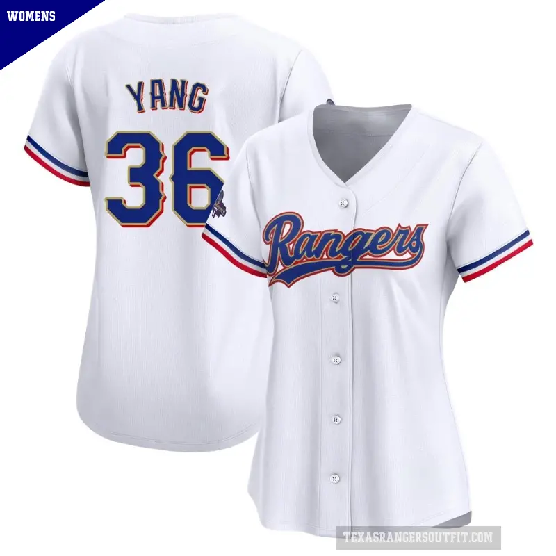 Women's No.36 Hyeon-Jong Yang Texas Rangers Gold Limited White 2024 Collection Jersey
