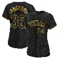 Women's No.36 Wyatt Langford Texas Rangers Black Replica Snake Skin City Jersey