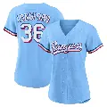 Women's No.36 Wyatt Langford Texas Rangers Light Blue Replica Alternate Jersey