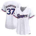 Women's No.37 David Robertson Texas Rangers Gold Limited White 2024 Collection Jersey