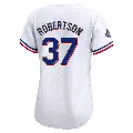 Women's No.37 David Robertson Texas Rangers Gold Limited White 2024 Collection Jersey