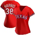 Women's No.38 Dustin Harris Texas Rangers Red Replica Alternate Jersey