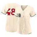 Women's No.48 Jacob deGrom Texas Rangers Cream Replica 2023 City Connect Jersey